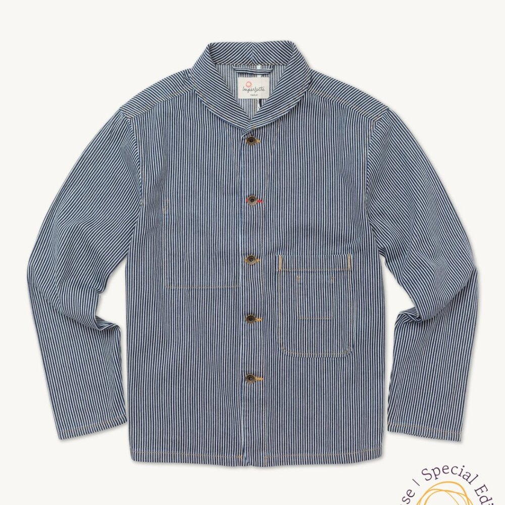Imperfects Shepherds Shirt OG Hickory Stripe, Gold Thread Special – Large